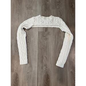 525 America Cable Knit Cropped Shrug White Size S